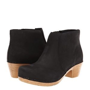 Dansko Maria Black Leather Booties